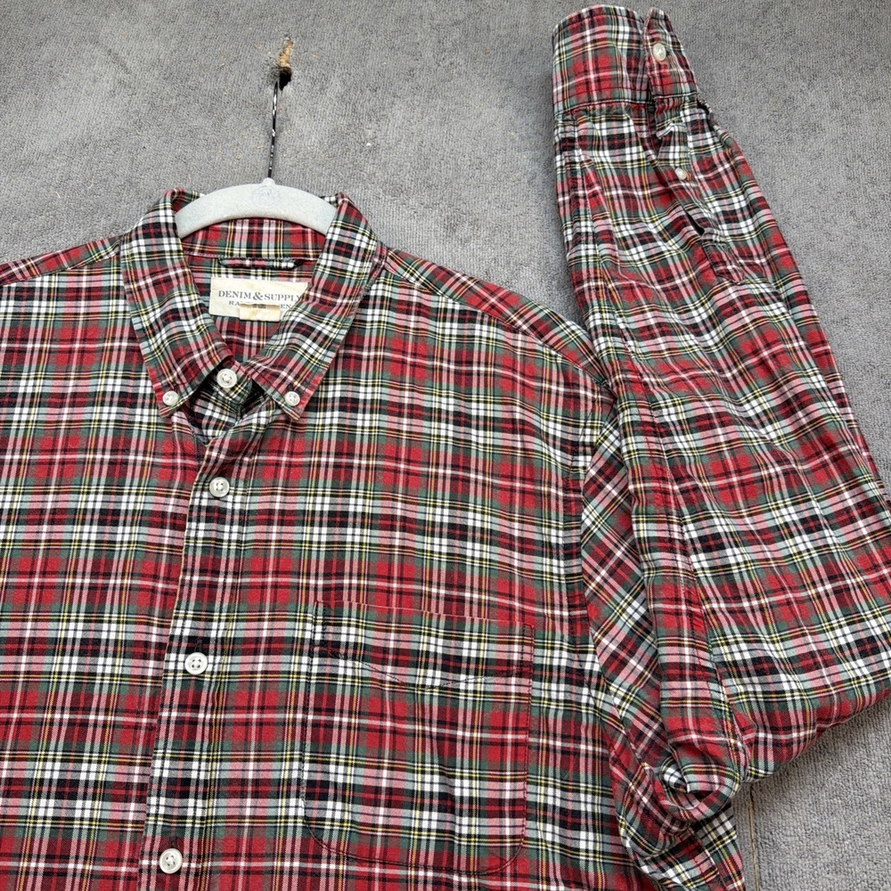 Denim & Supply Ralph Lauren Plaid Flannel Shirt Red Green XL